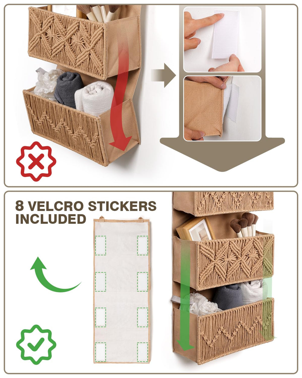 ANTIS'S HOME behind-the-door organizer blends with decor while saving space.