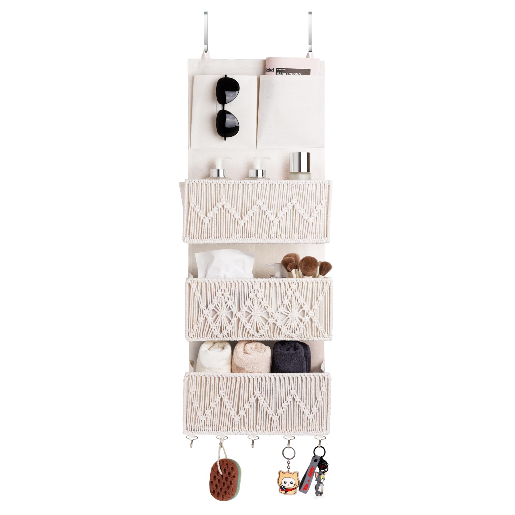 ANTIS'S HOME over-the-door organizer beige pockets keeping daily essentials organized