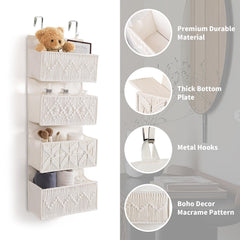 ANTIS'S HOME boho door organizer with cotton rope, adds decorative storage.