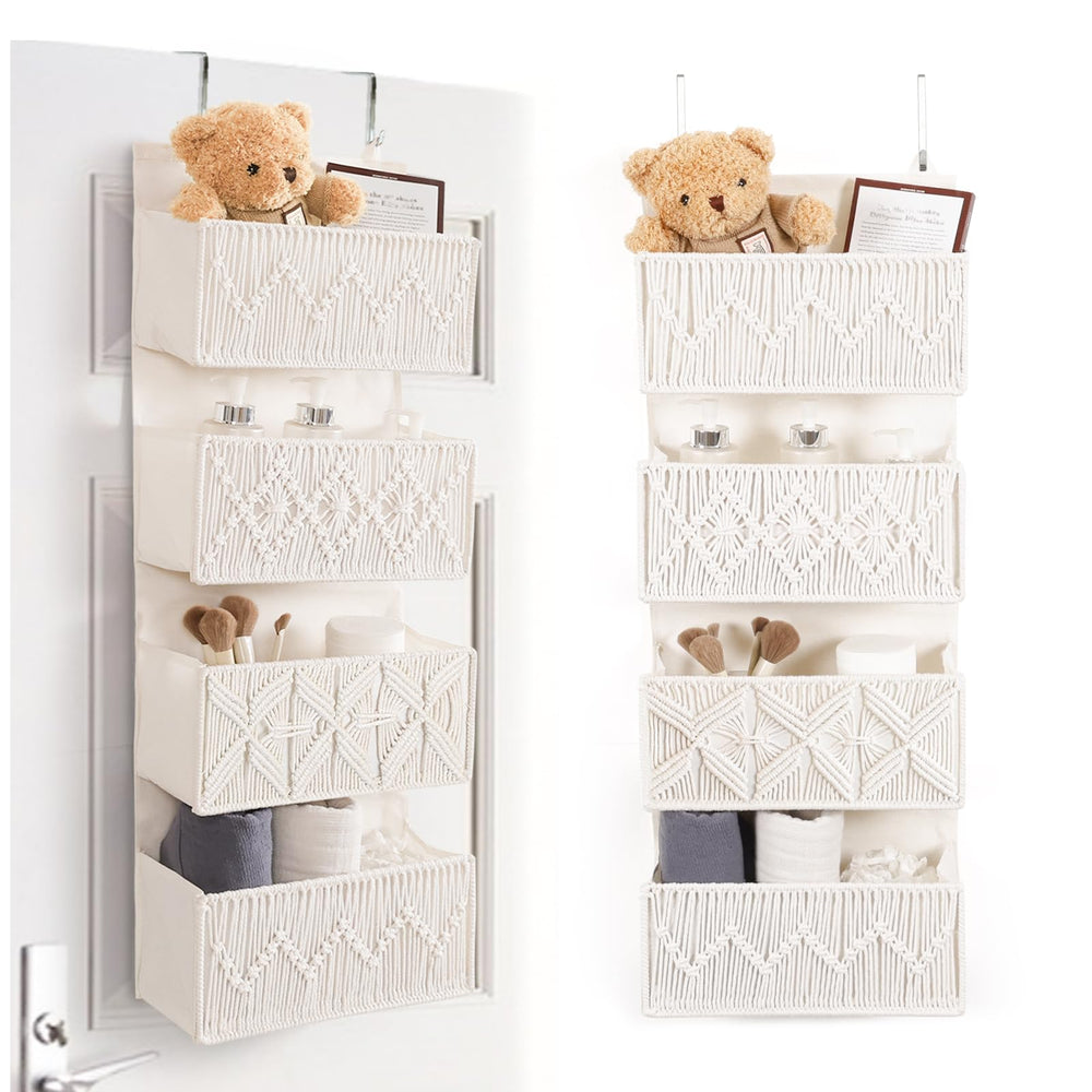 ANTIS'S HOME nursery organizer with four large woven pockets, ideal toy and diaper storage.