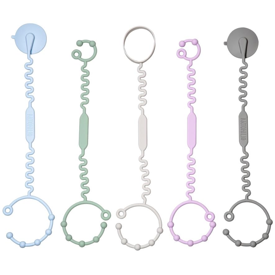 ANTOMILIO silicone baby toy straps on stroller keep toys securely attached during outings