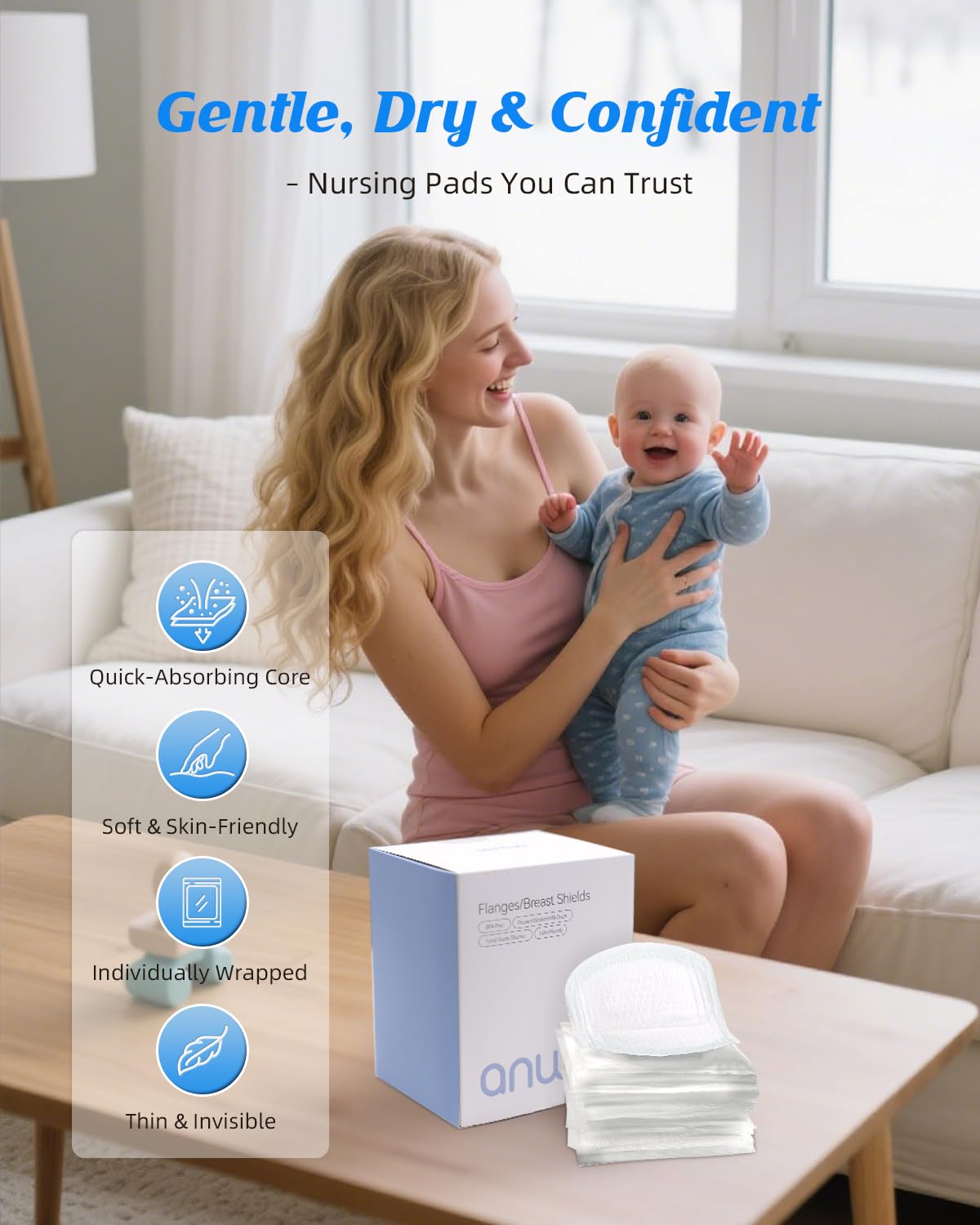 ANWIKE on-the-go individually wrapped pads in compact packaging