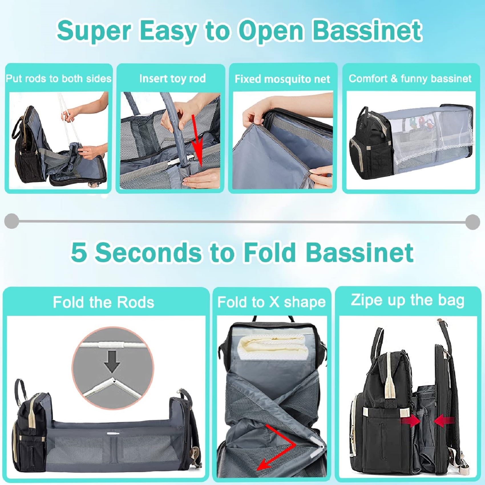ANWTOTU breathable shoulder straps offer comfortable all-day carry.