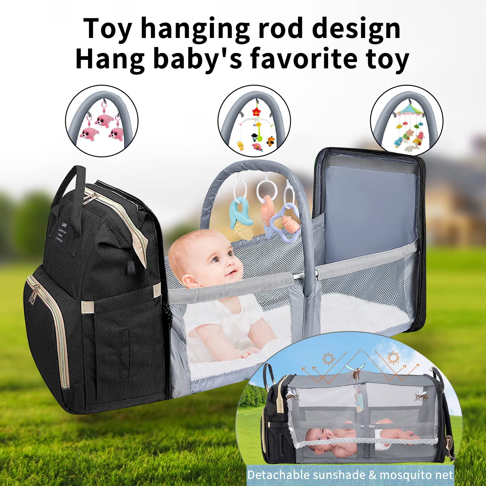 ANWTOTU changing station feature simplifies diaper changes during travel.