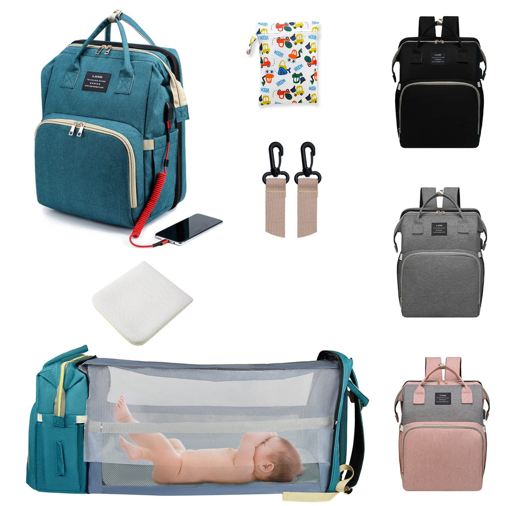 ANWTOTU diaper bag backpack full view shows roomy storage for on-the-go families.