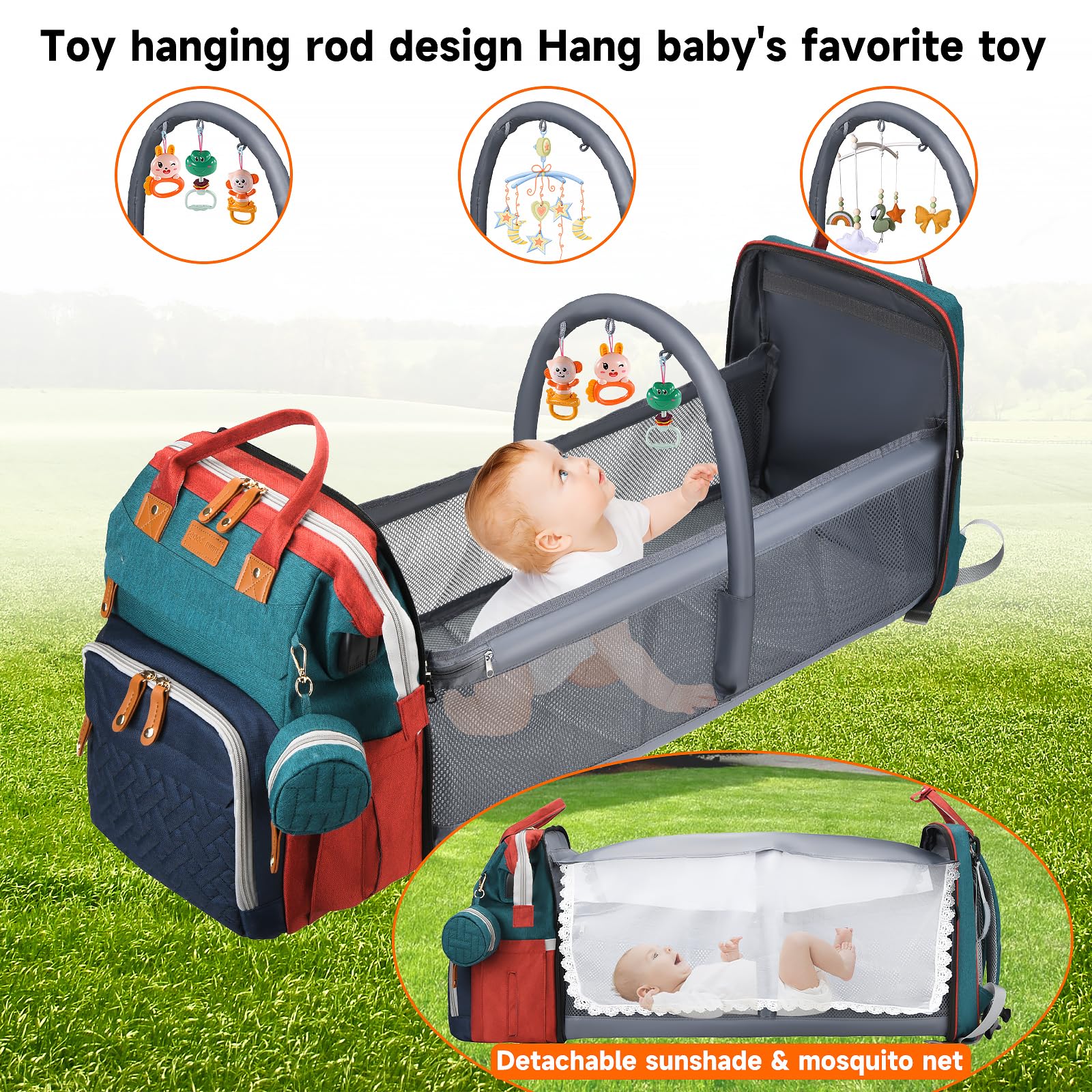 ANWTOTU diaper bag backpack insulated bottle pockets keep milk at temperature