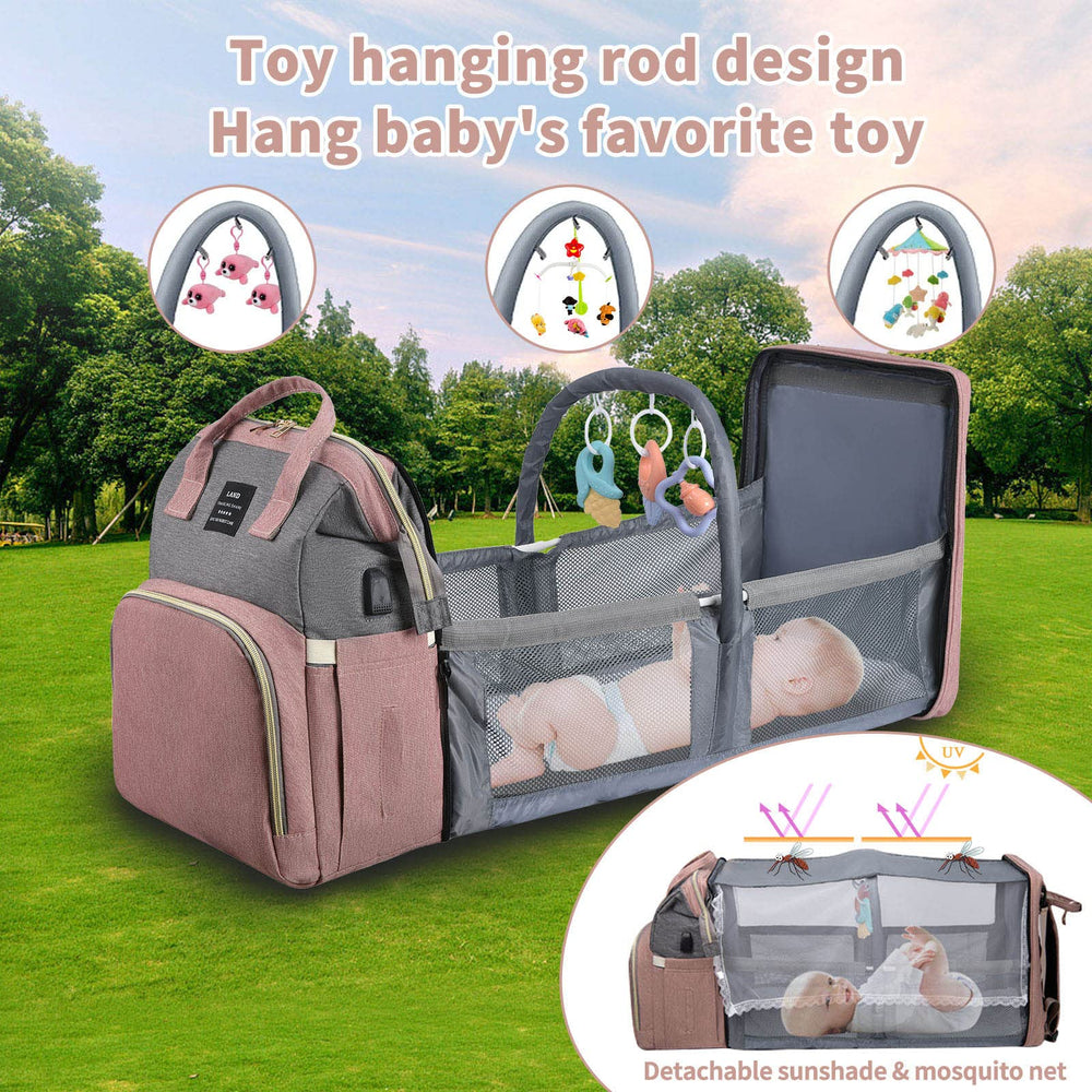ANWTOTU diaper bag backpack open reveals spacious main compartment
