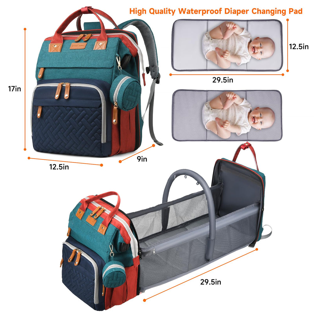 ANWTOTU diaper bag backpack stroller buckles for hands free travel