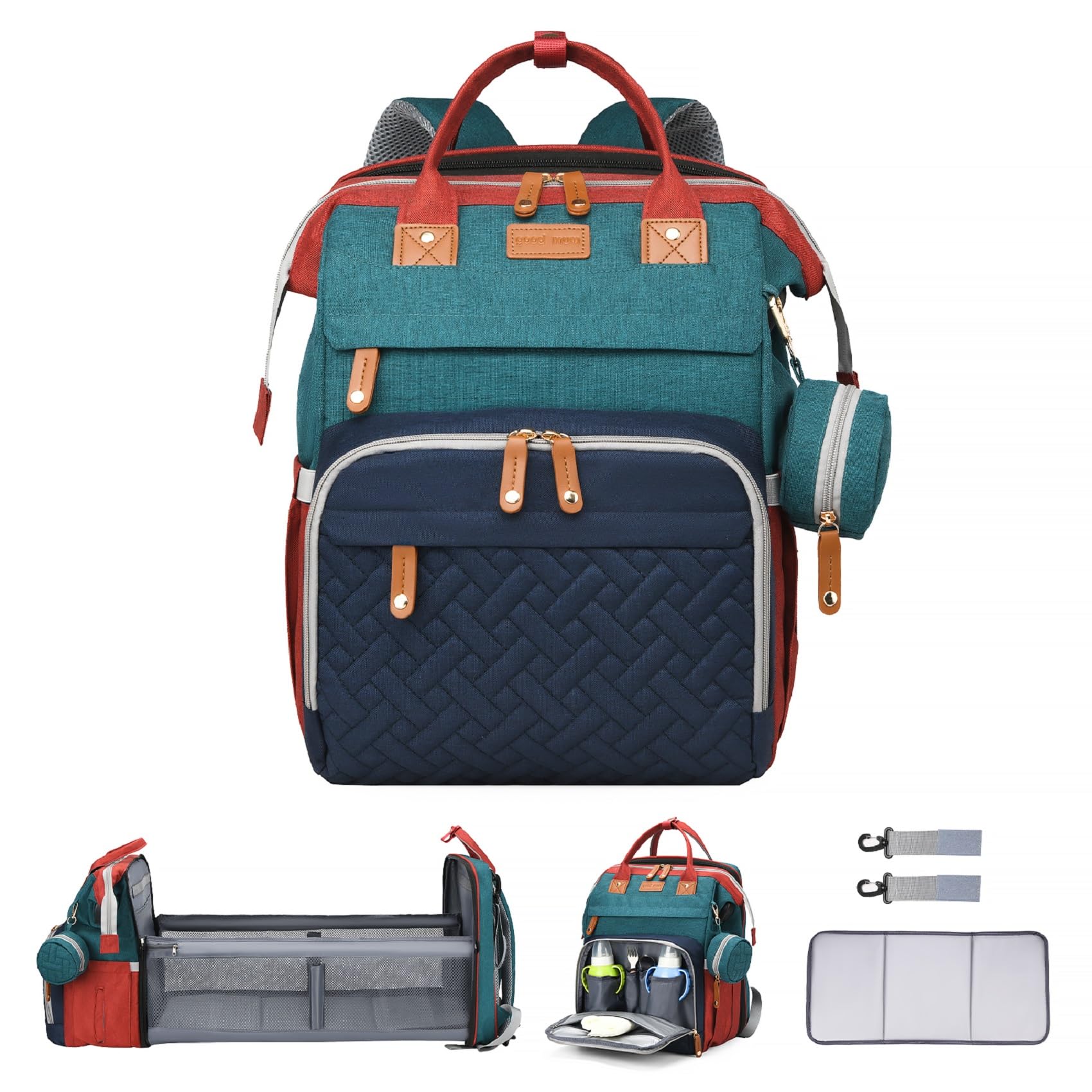 ANWTOTU diaper bag backpack waterproof 900D keeps essentials dry on outings