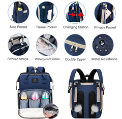ANWTOTU diaper bag with changing station ready for easy on-the-go diaper changes