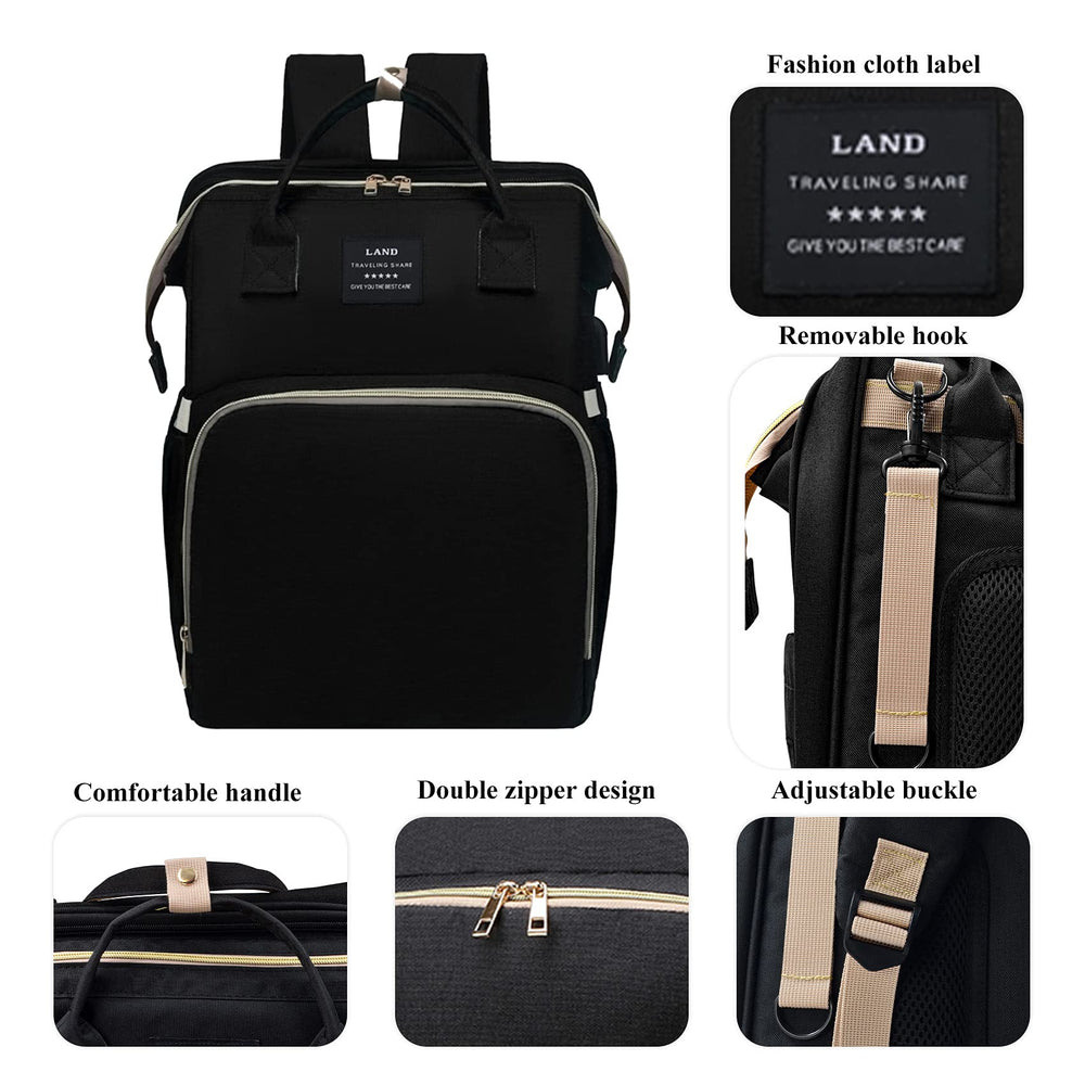 ANWTOTU diaper bag dimensions shown for travel planning.