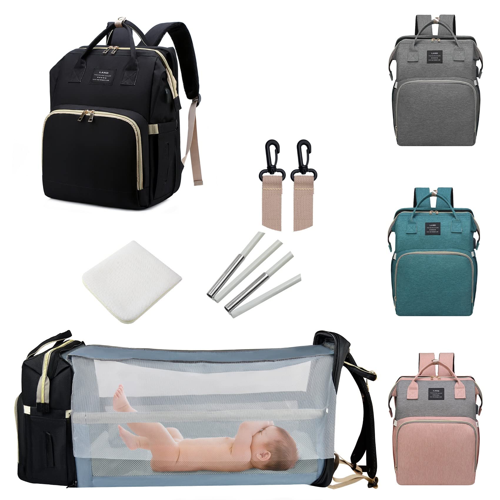 ANWTOTU diaper bag front view for easy on-the-go access.