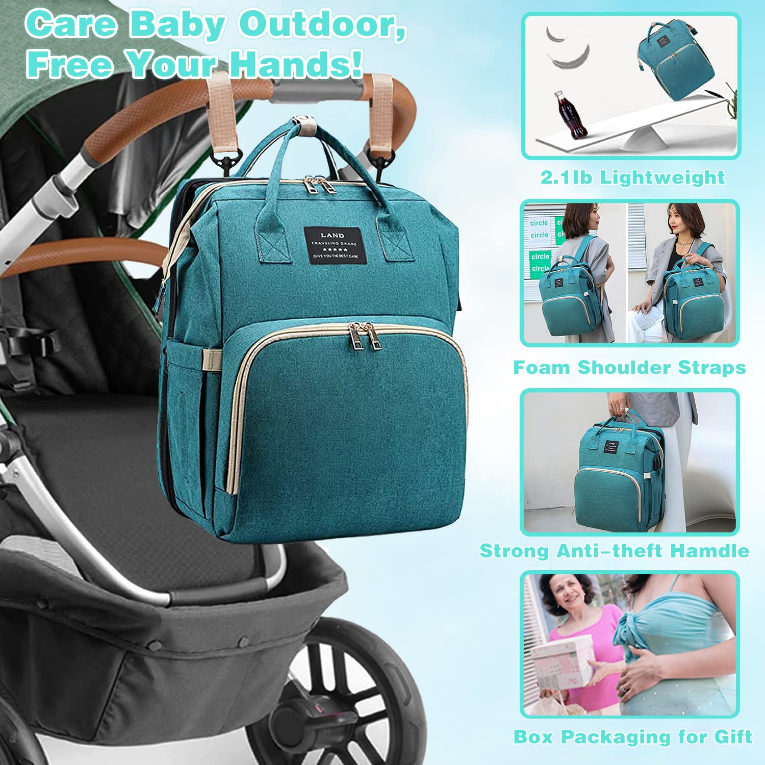 ANWTOTU waterproof-900d-fabric keeps contents dry in wet weather.