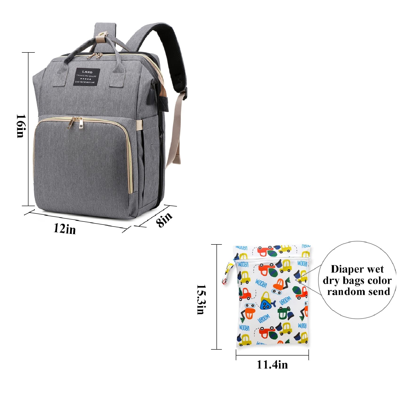 ANWTOTU changing bag's wide opening simplifies packing and access.