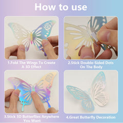 Anwyll 60pcs butterflies wall decor set enables versatile layouts.