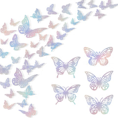 Anwyll Laser Silver 3D butterflies wall decor packet adds contemporary sparkle.