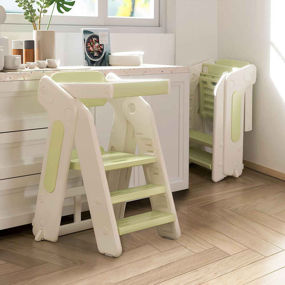 Anxeit Toddler Tower assembled height demonstrates stability for safe use