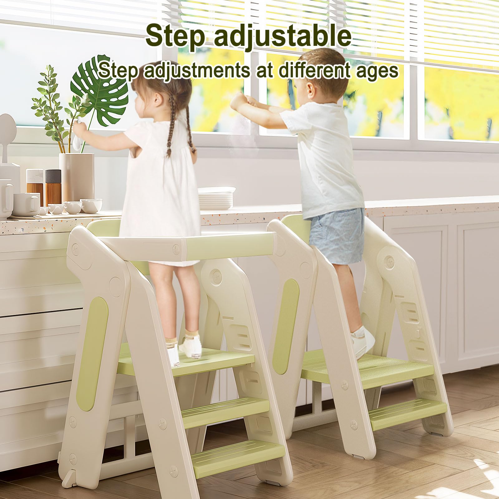 Anxeit Toddler Tower at bathroom sink for easy handwashing practice