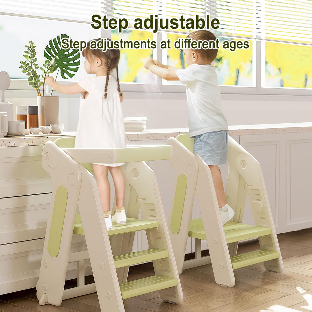 Anxeit Toddler Tower cleaned quickly after a spill with wipeable surfaces.