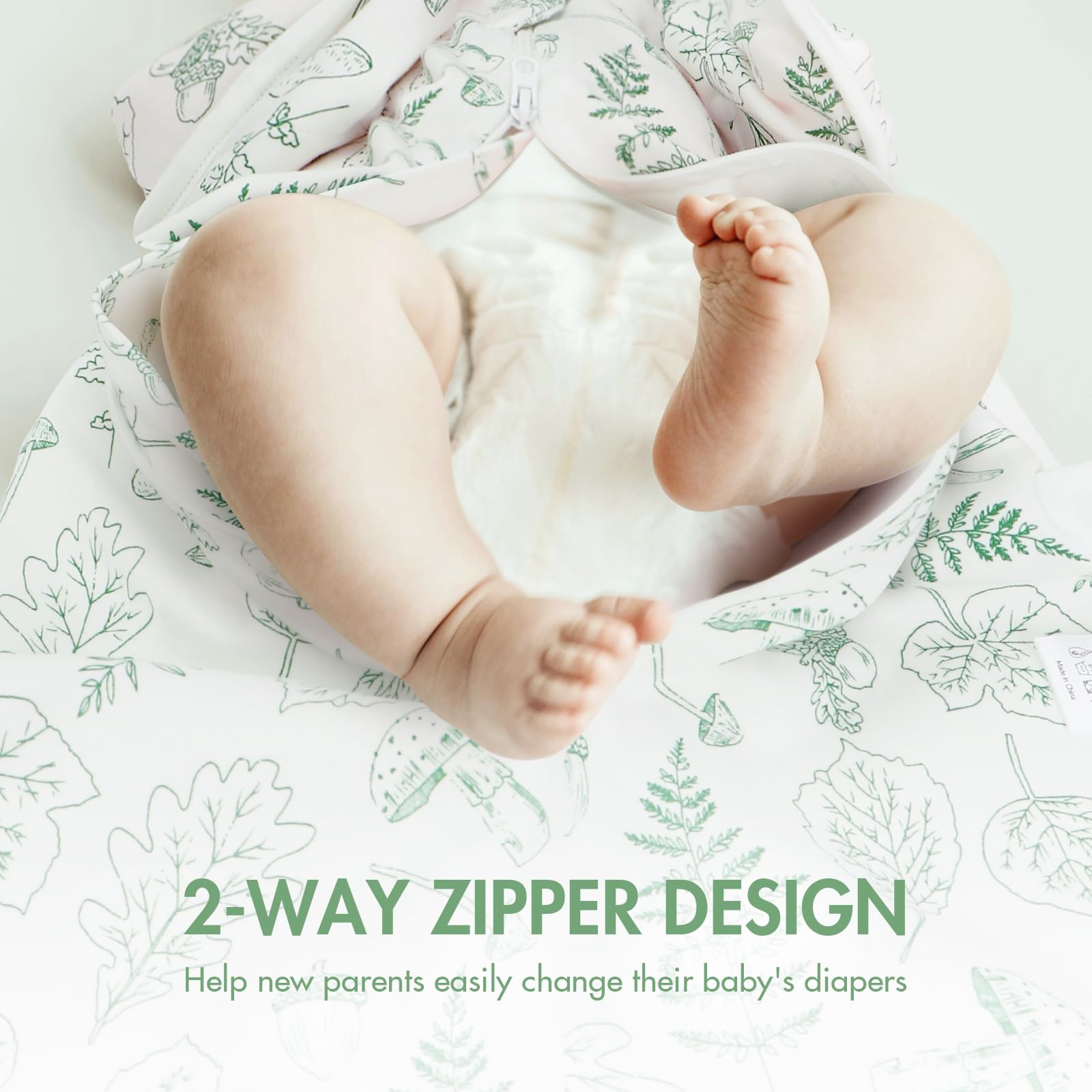ANYEDDE 2-way zipper allows quick diaper access without fully removing the sack