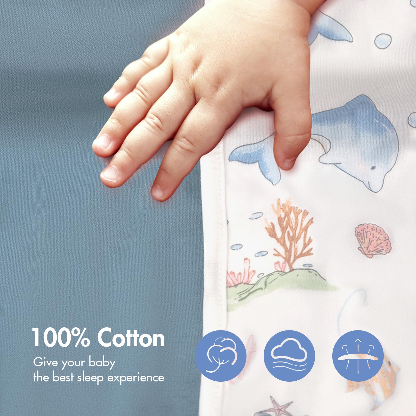 ANYEDDE swaddle with 2-way zipper for quick diaper changes without full removal.