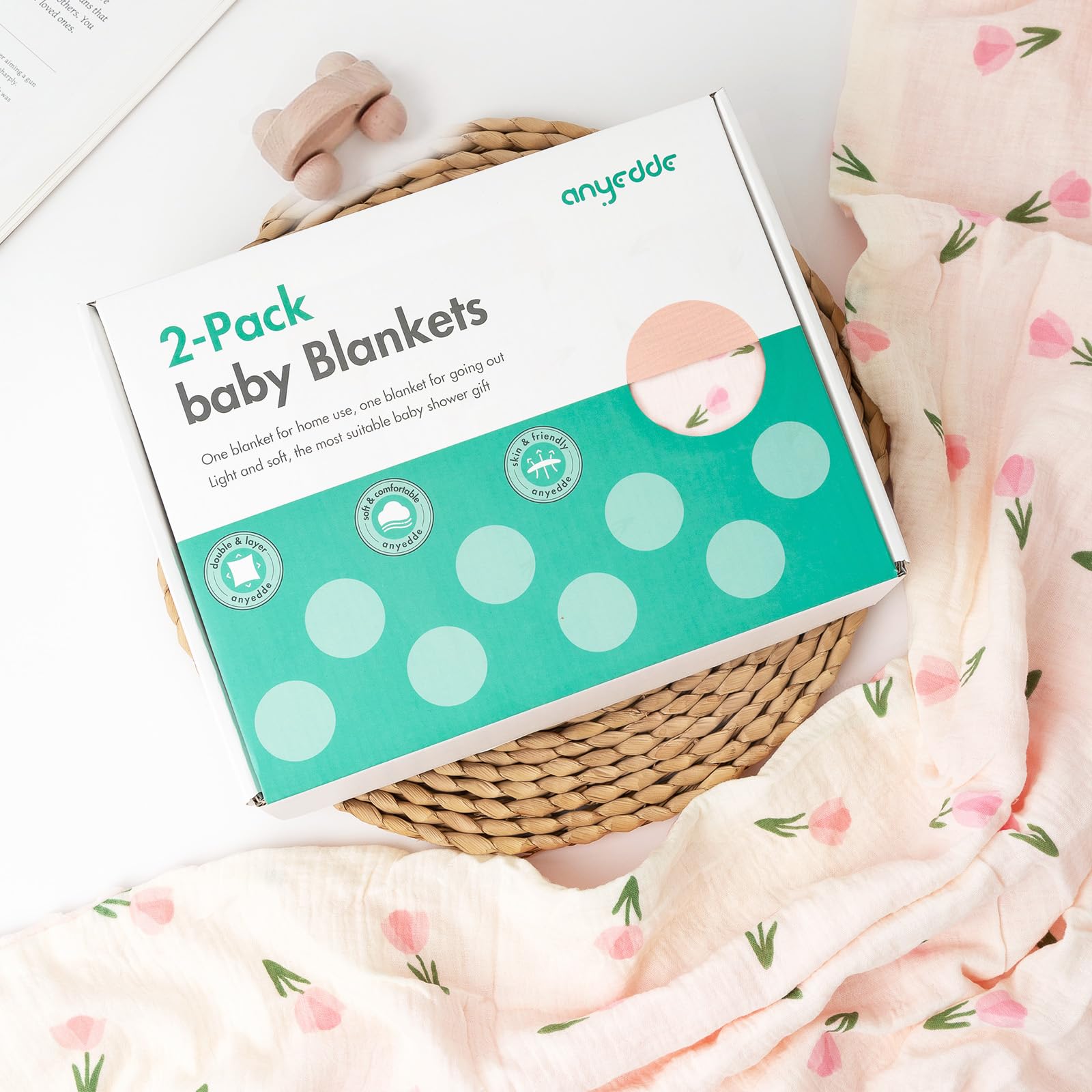ANYEDDE gift-ready baby blanket ships beautifully packaged for new arrivals.