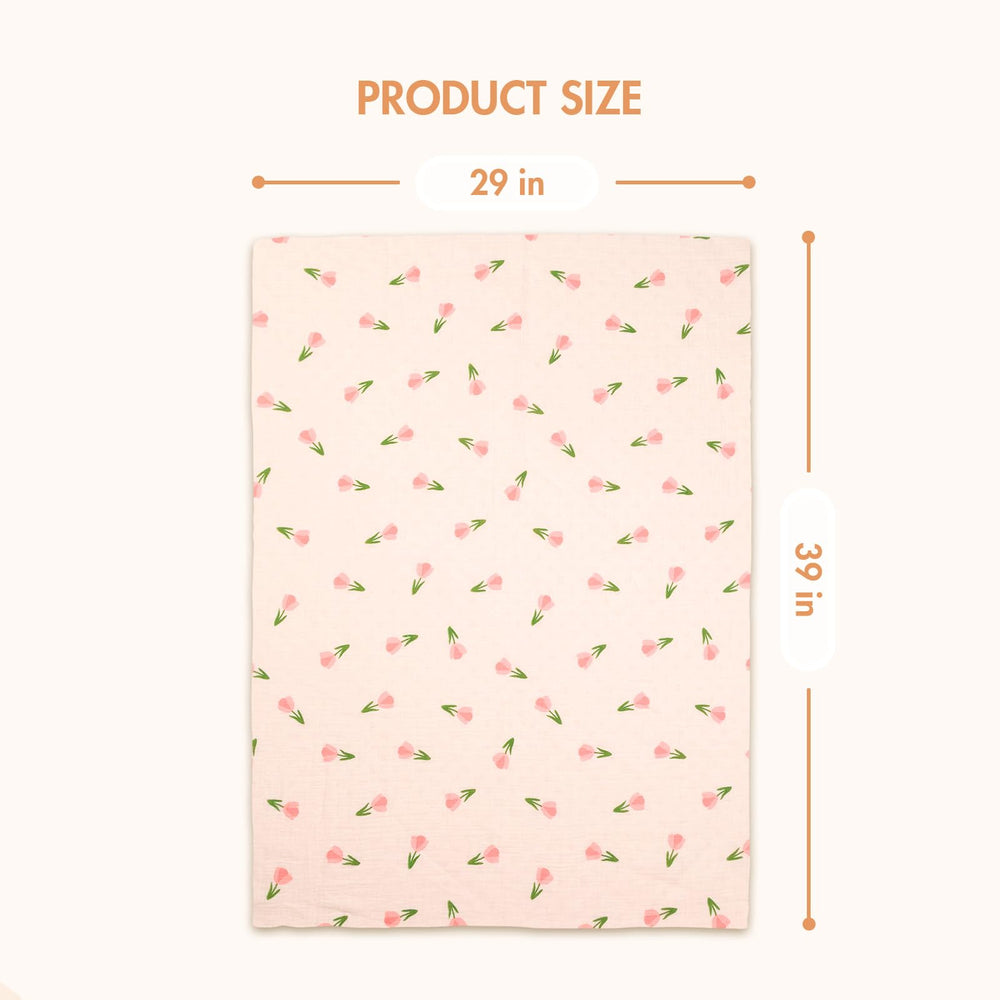 ANYEDDE multifunctional baby blanket serves swaddle, cover, decor, or diaper pad.