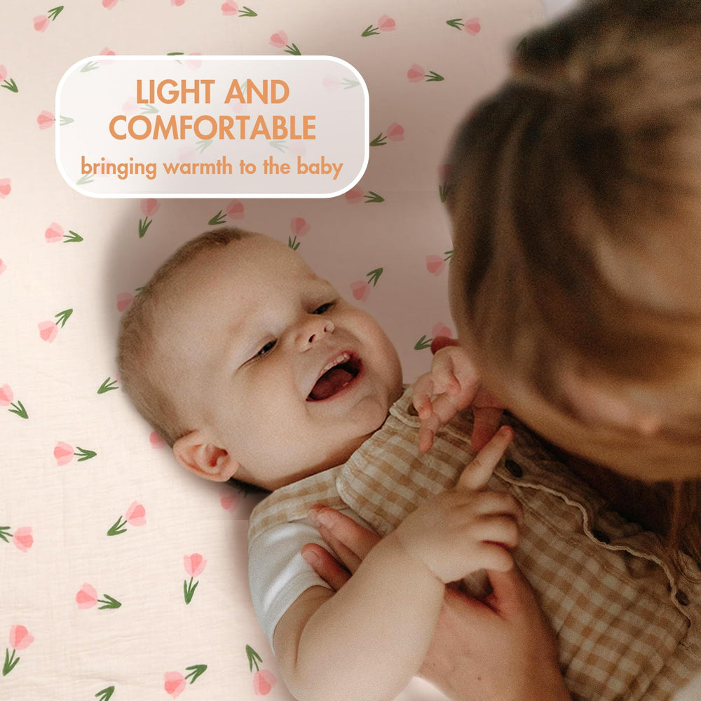 ANYEDDE muslin cotton with Minky dots blanket adds soft texture for everyday baby warmth.