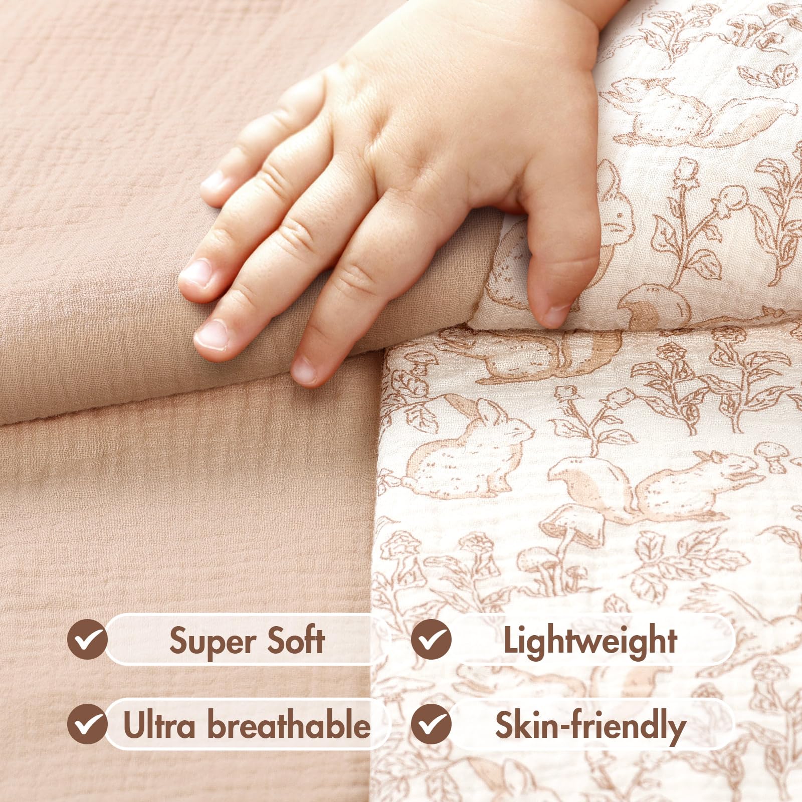 ANYEDDE muslin minky blanket dot velvet close-up emphasizes soothing texture for calm moments.