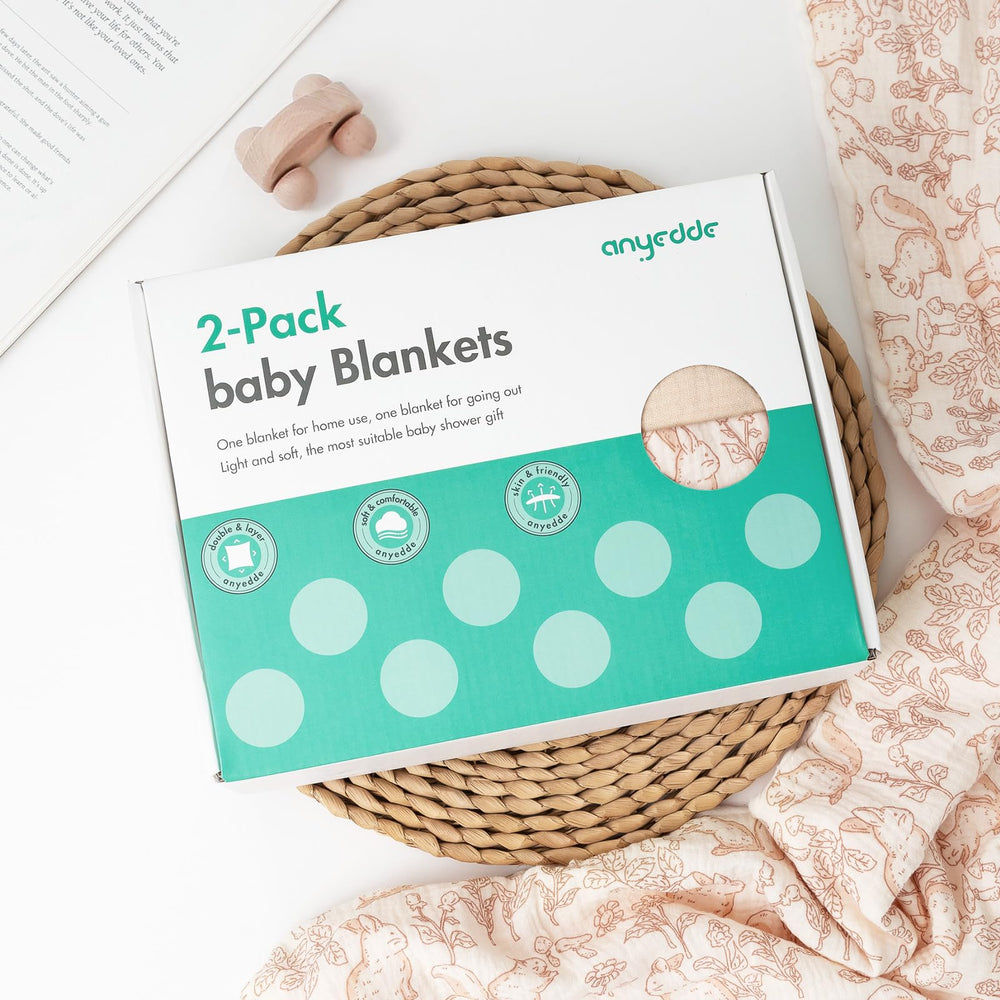 ANYEDDE muslin minky blanket nursery-decor view suggests charming prints for baby bedrooms.