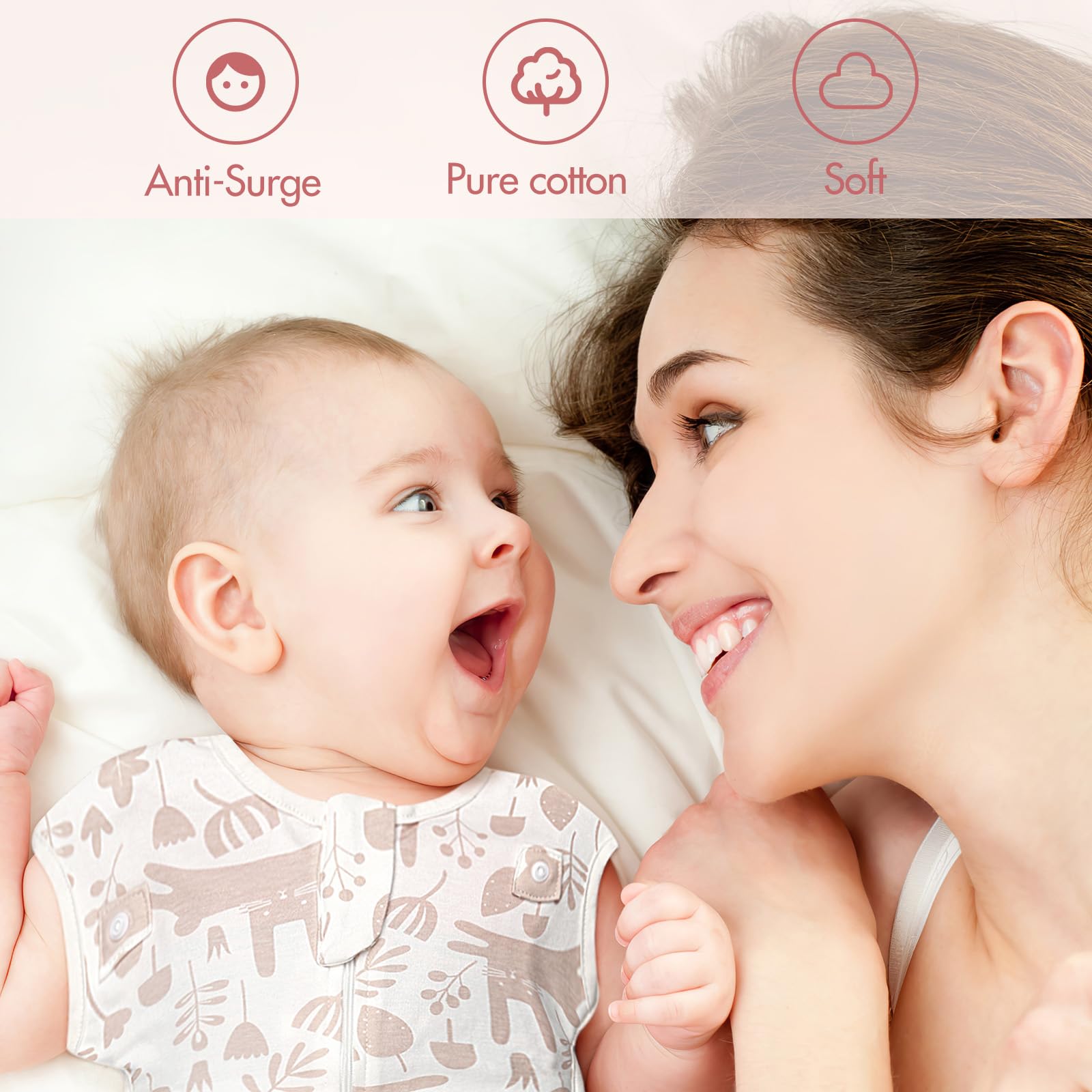 ANYEDDE 2-way zipper swaddle enables quick diaper changes without undressing.