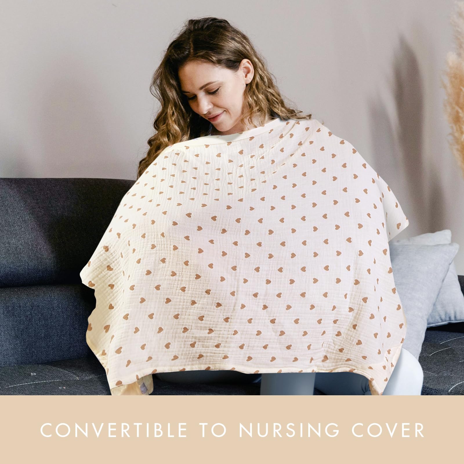 ANYEDDE nursing cover breathable muslin fabric keeps mom cool during feeds