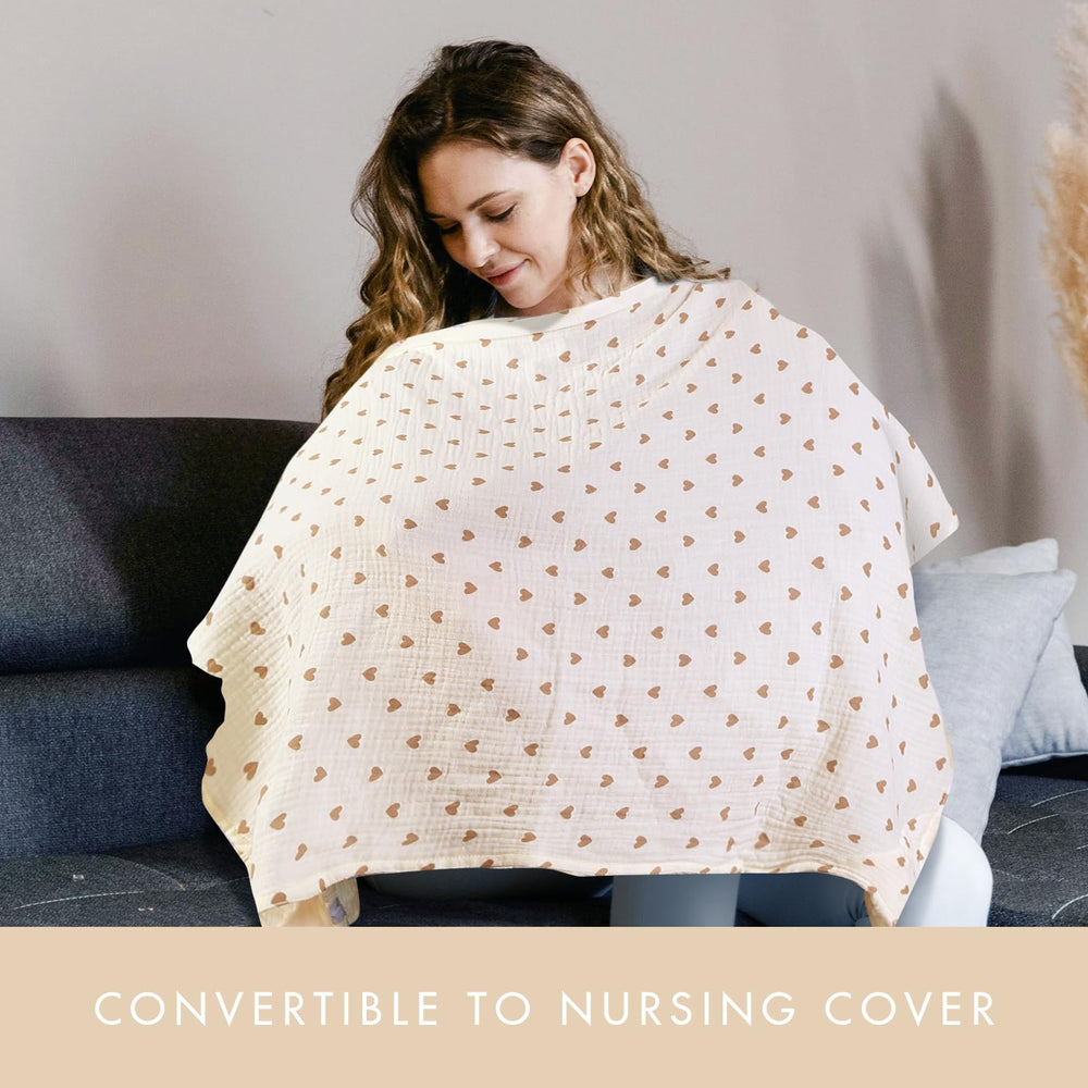 ANYEDDE nursing cover breathable muslin fabric keeps mom cool during feeds