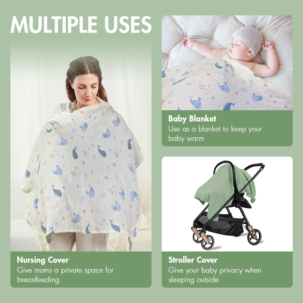 ANYEDDE nursing cover doubles as car seat or stroller cover for privacy.
