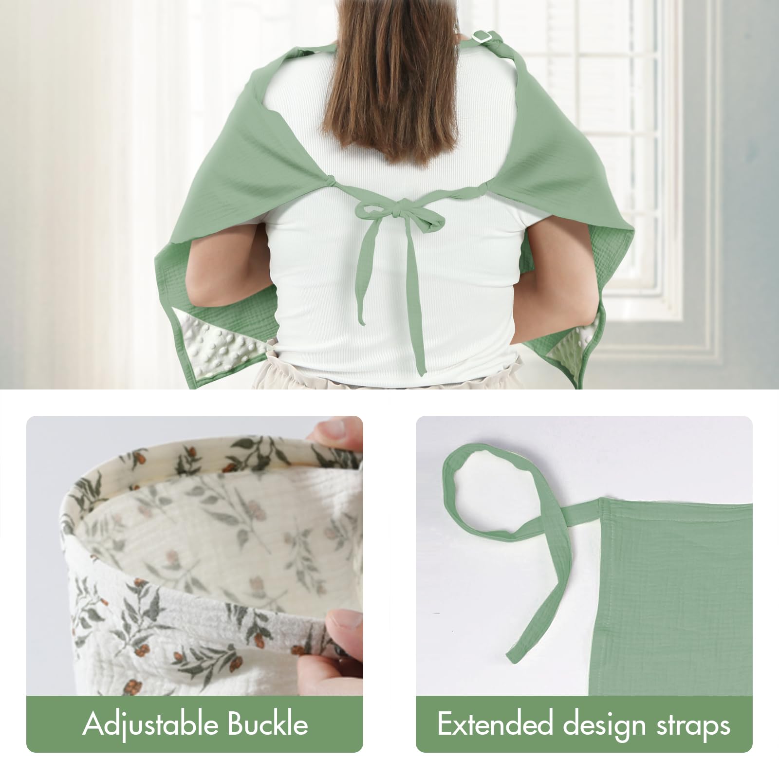 ANYEDDE soft muslin fabric keeps mom cool and baby comfortable.