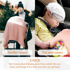 ANYEDDE soft Minky dot blanket enhances baby cuddling and nap time.
