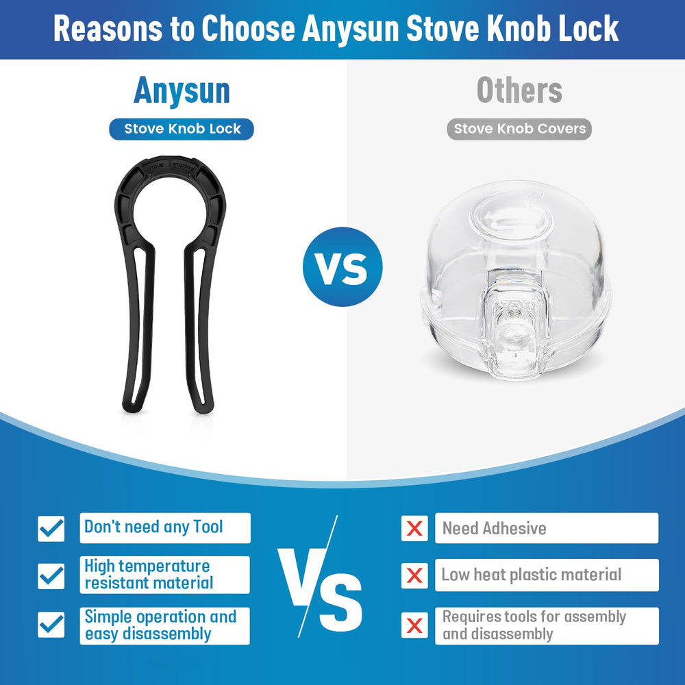 anysun stove safety lock for kitchen reduces child access to knobs