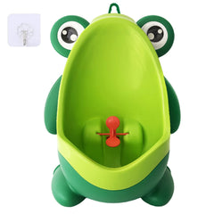 Anyumocz frog-urinal package shows included hook for simple wall mounting.