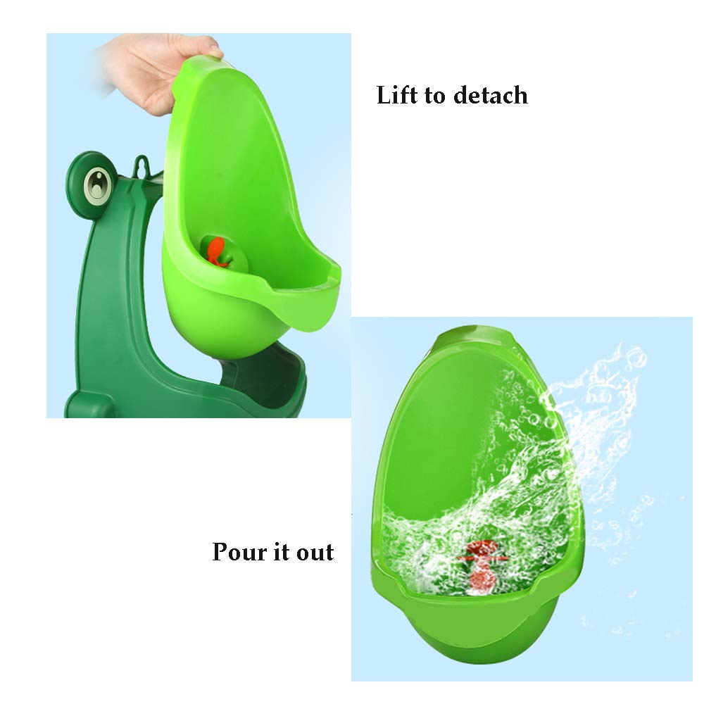 Anyumocz frog-urinal-wall-attachment works on smooth walls for reliable use.