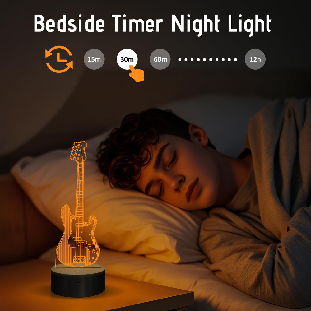 Anywin guitar night light offers dimming for soft evenings and bright party vibes.