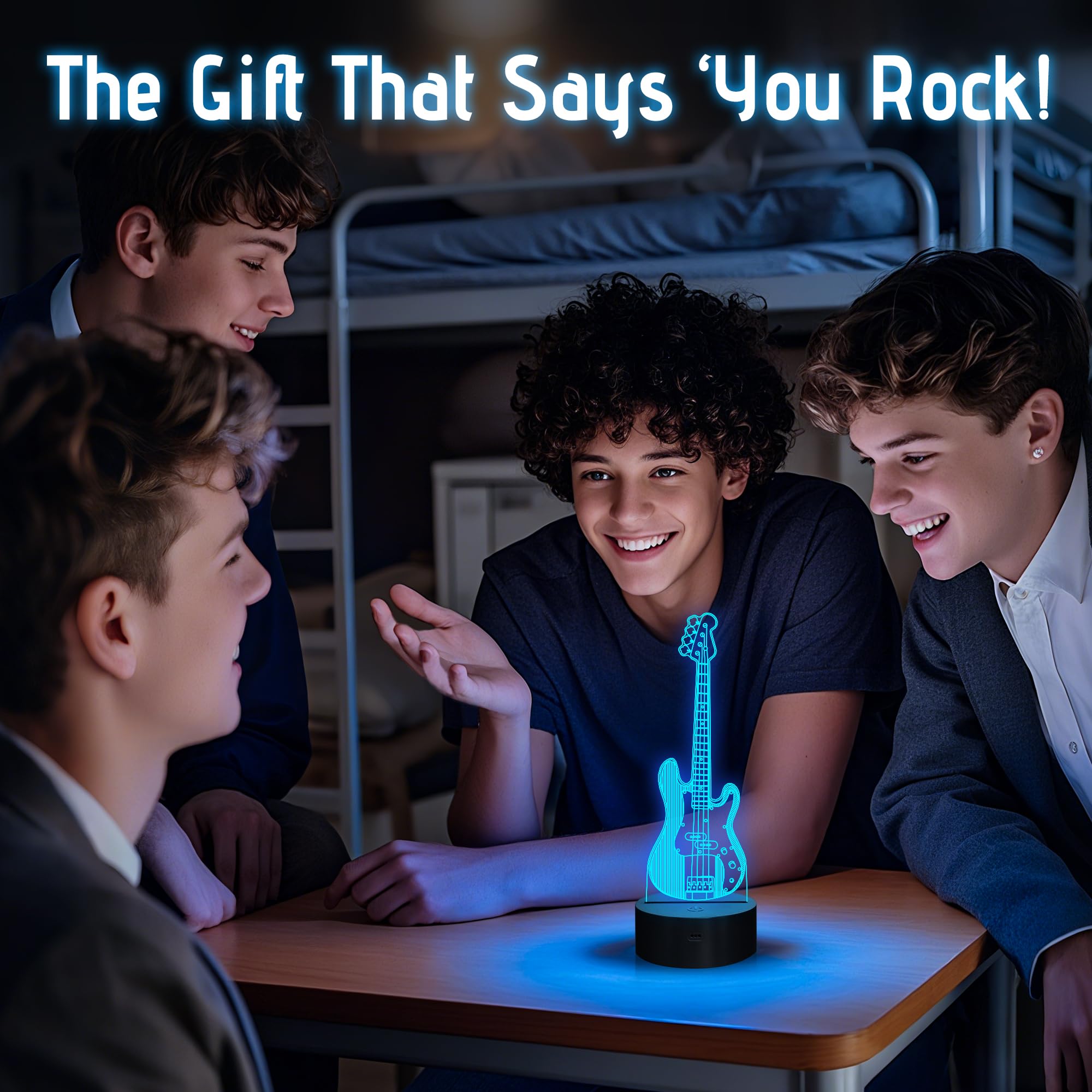 Anywin guitar night light remote control enables easy color and brightness adjustments.