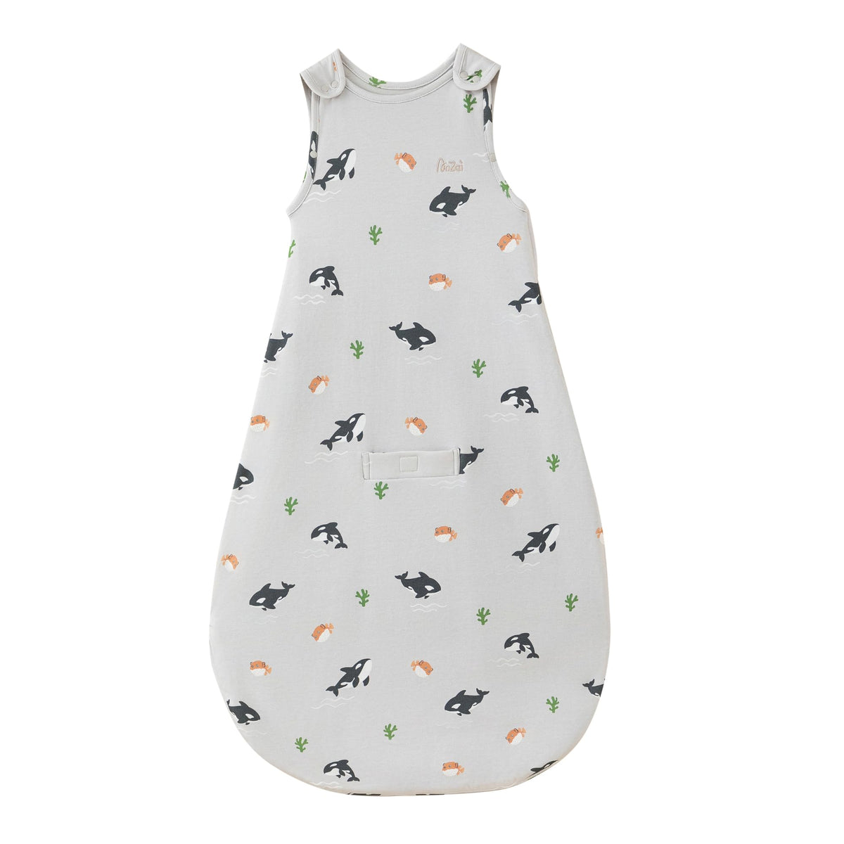 AnZai Merino sleep sack front view with plush lining and organic cotton shell for year-round comfort