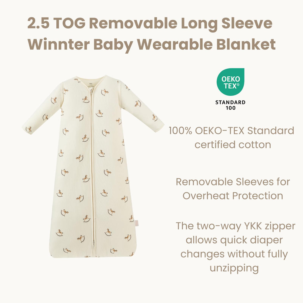 AnZai sleep sack with removable sleeves demonstrates temperature-ready versatility for play and naps