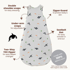 AnZai sleep sack under-arm snaps adjustable for a secure growing fit