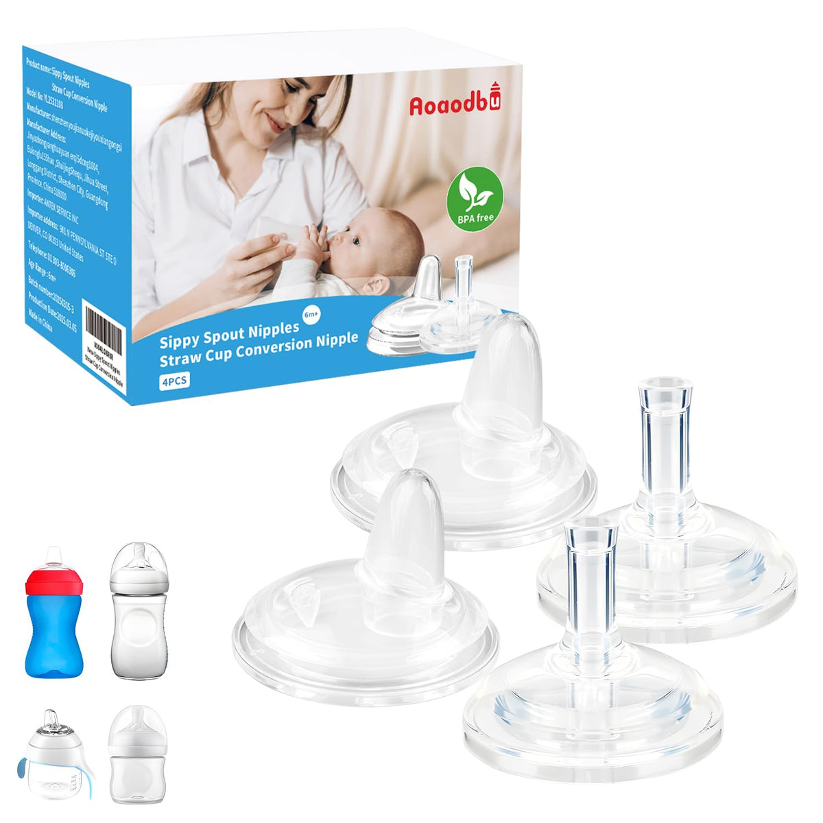 Aoaodbu sippy-spout nipples for Philips Avent compatibility support easy feeding.