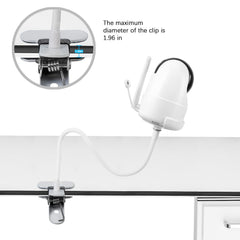 Aobelieve Camera Clamp on shelf attachment highlights stable, space-saving positioning.