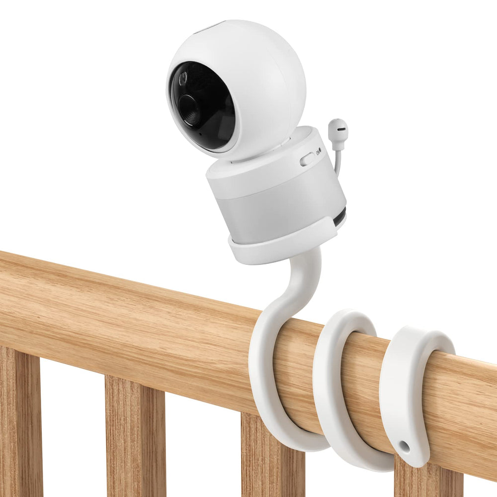 Aobelieve flexible mount on crib setup enables adjustable viewing angles for easier monitoring