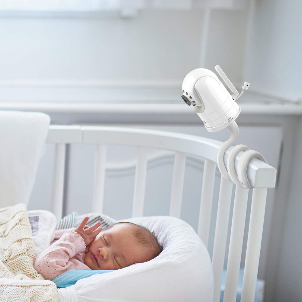 Aobelieve flexible mount white finish complements nursery decor while staying discreet