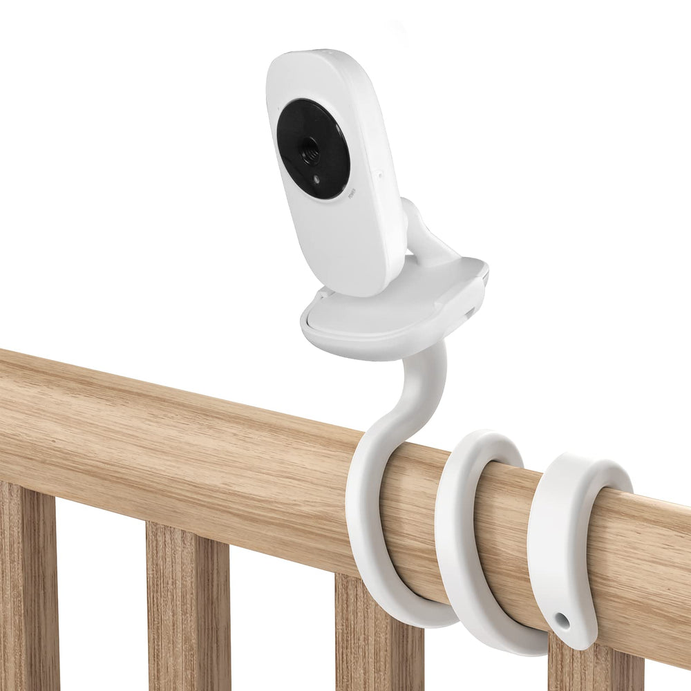 Aobelieve twist mount-crib view demonstrates flexible positioning for a clearer baby monitor angle.