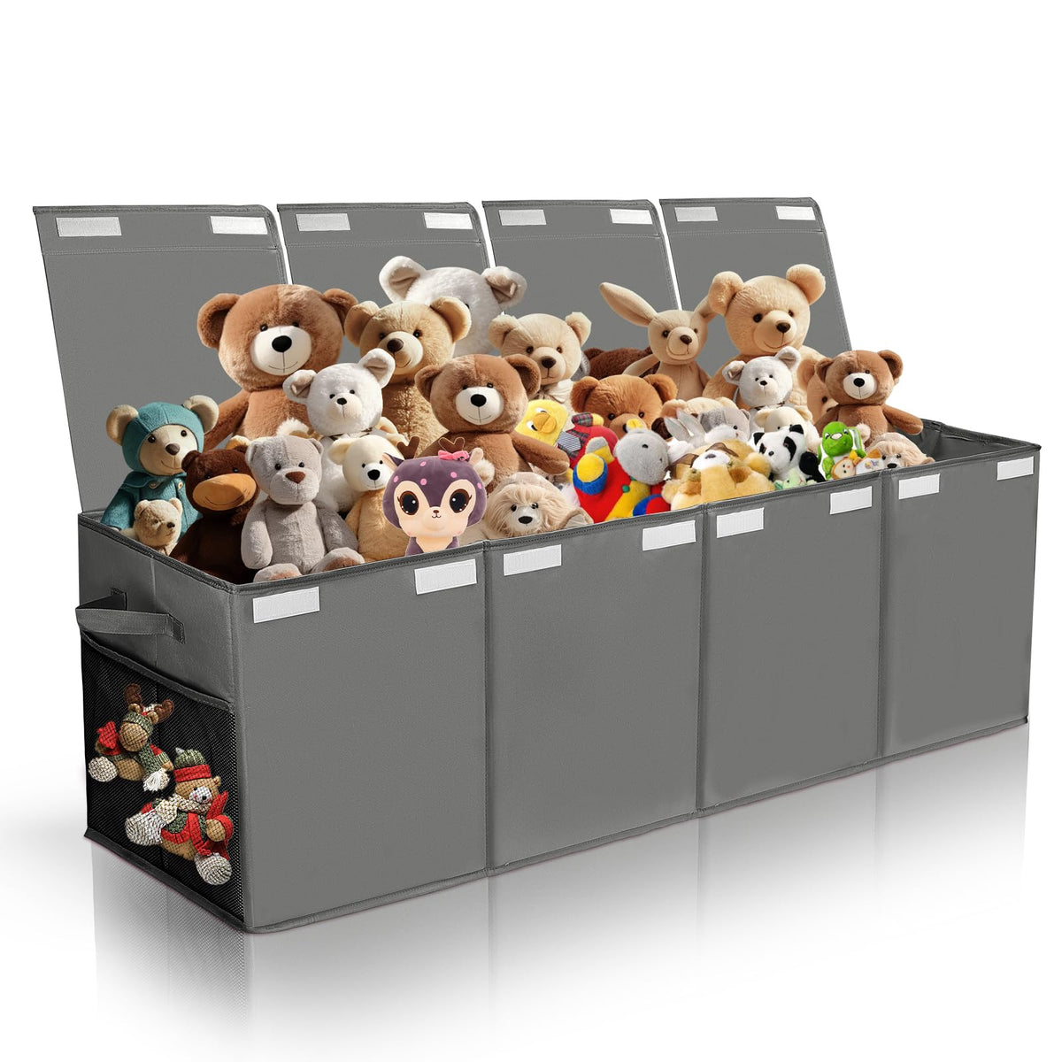 AOBOPLE toy chest front view highlighting spacious capacity for clutter-free living rooms.
